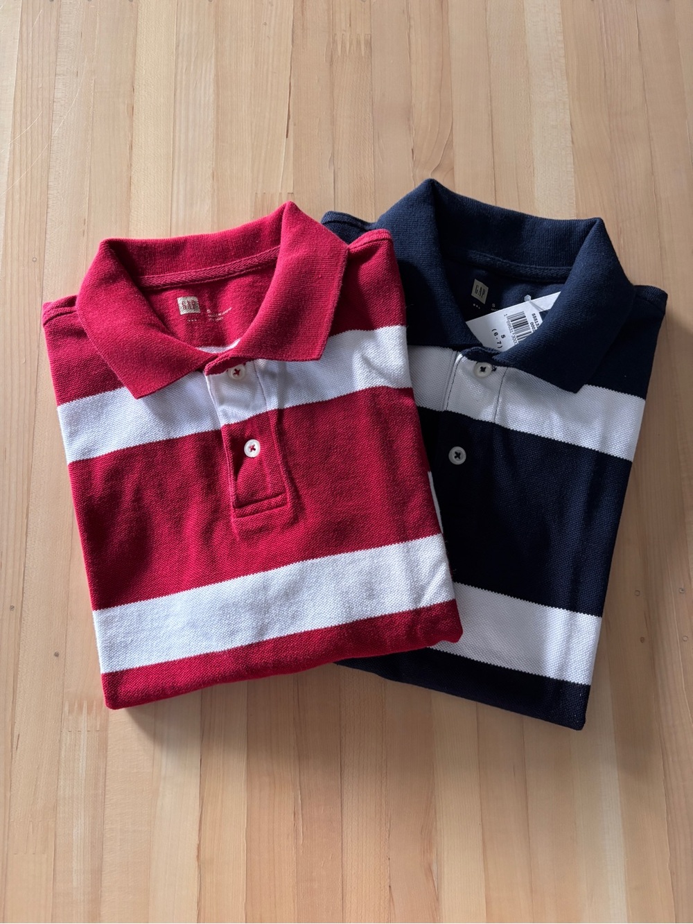 GAP Kids Two-Striped Polo Set - Red, Navy & White
